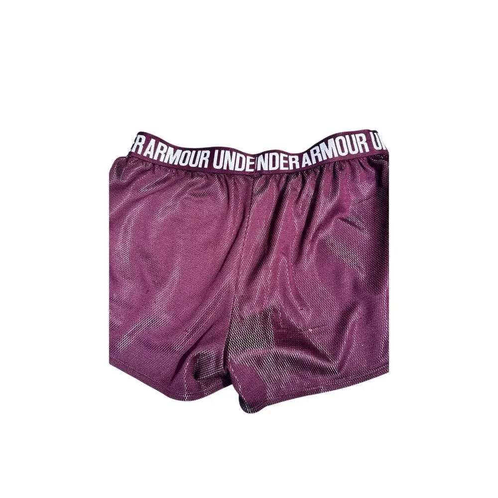 Under Armour Womens M Tech Play Up Shorts Medium Maroon Dark Purple Gym Workout
